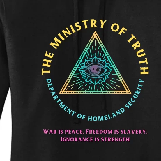 Ministry Of Truth Free Speech Anti Woke MAGA Republican Women's Pullover Hoodie