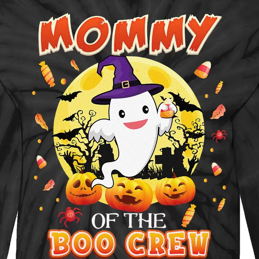 Mommy Of The Boo Crew Halloween Cute Ghost Pumpkin Scary Tie-Dye Long Sleeve Shirt