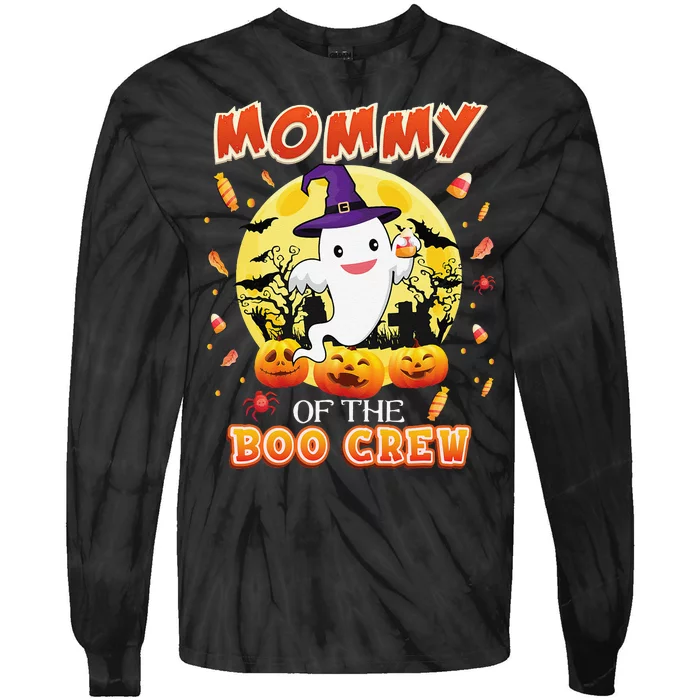 Mommy Of The Boo Crew Halloween Cute Ghost Pumpkin Scary Tie-Dye Long Sleeve Shirt