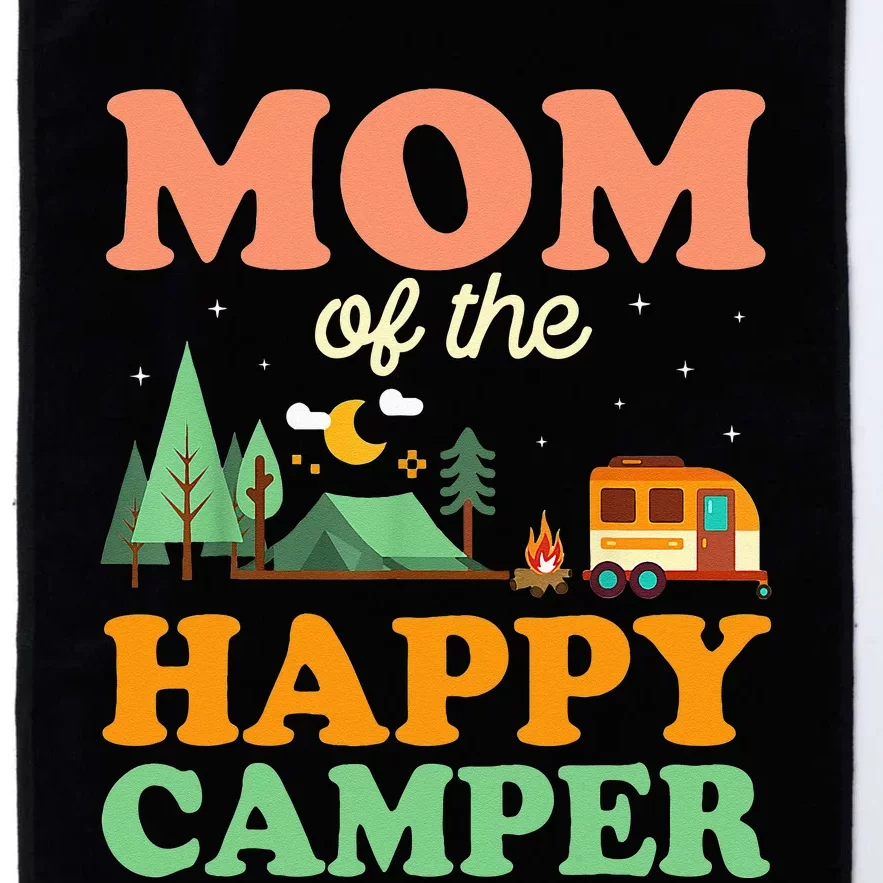 Mom Of The Happy Camper Women 1st Bday Camping Trip Platinum Collection Golf Towel