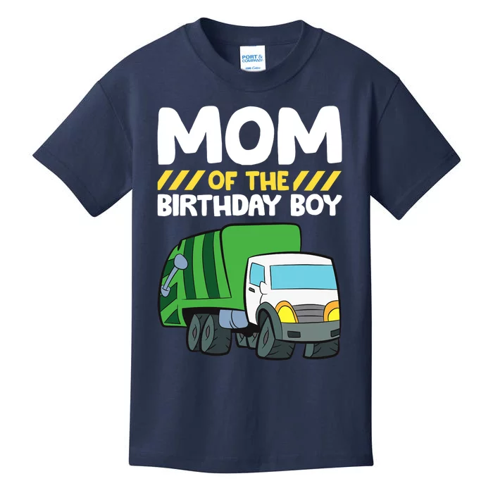 Mom Of The Birthday Boy Garbage Truck Birthday Party Kids T-Shirt