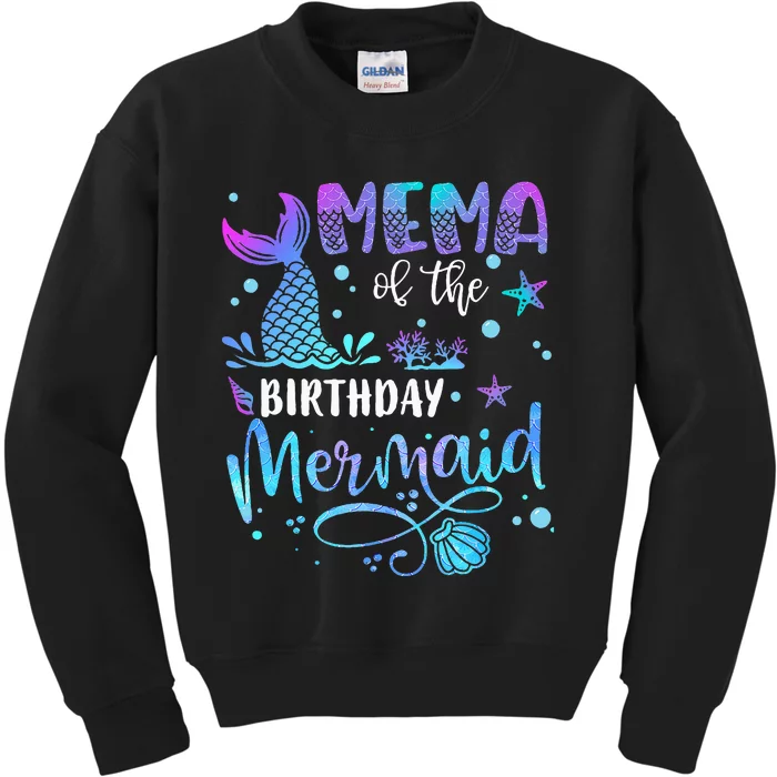 Mema Of The Birthday Mermaid Matching Family Kids Sweatshirt