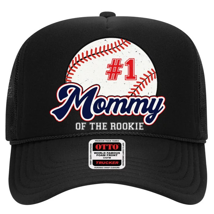 Mommy of the Rookie Tee Rookie of the Year Baseball Mama High Crown Mesh Trucker Hat