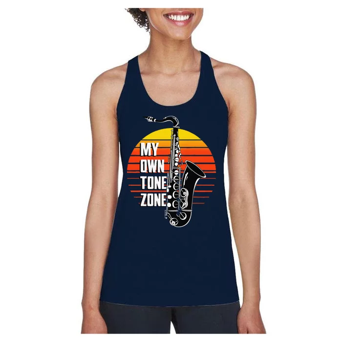 My Own Tone Zone Funny Saxophone Women's Racerback Tank