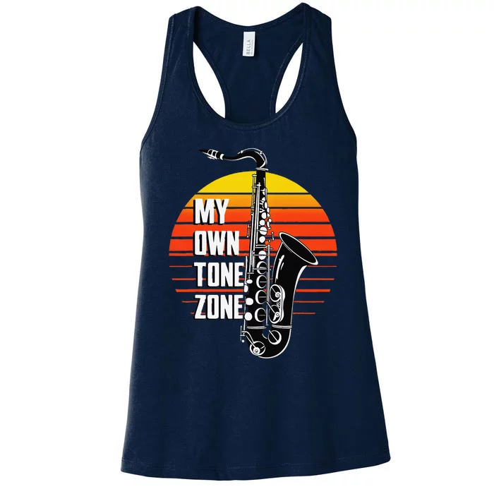 My Own Tone Zone Funny Saxophone Women's Racerback Tank