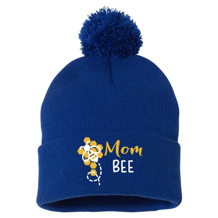 Mom Of The Bee 1st Birthday Outfit First Bee Day Family Cool Gift Pom Pom 12in Knit Beanie