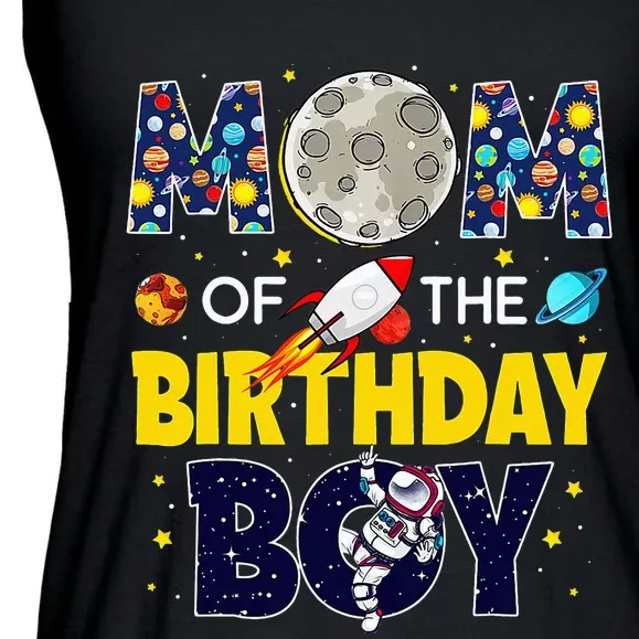 Mom Of The Birthday 2nd Outer Space Outfit Ladies Essential Flowy Tank