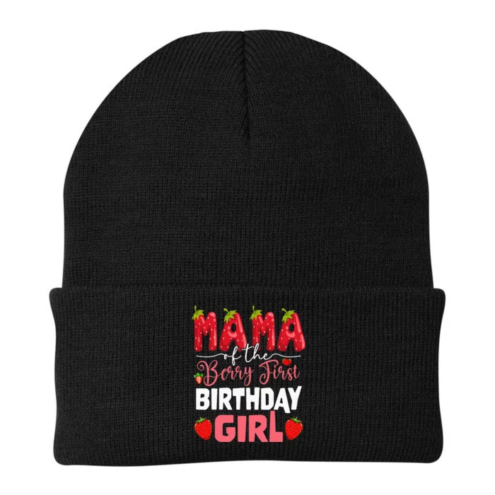 Mama Of The Berry First Birthday Of Girl Strawberry Mom Knit Cap Winter Beanie