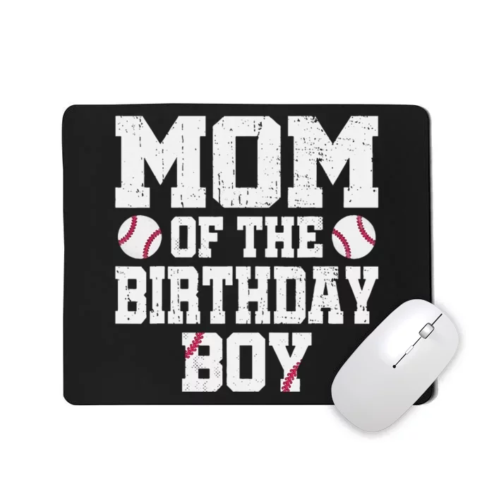 Mom Of The Birthday Boy Baseball Jersey Vintage Retro Mousepad