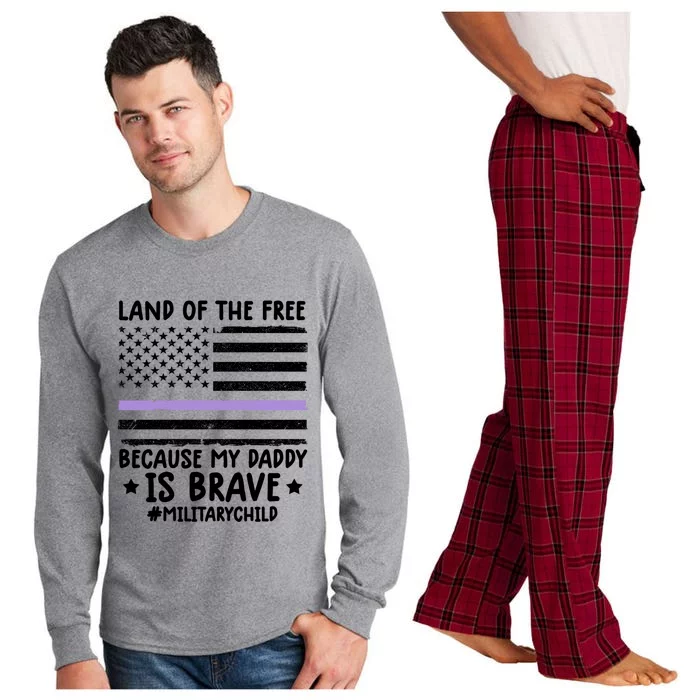 Month Of The Military Land Of Free Because My Daddy Is Brave Gift Long Sleeve Pajama Set