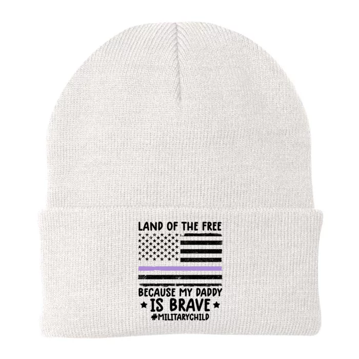 Month Of The Military Land Of Free Because My Daddy Is Brave Gift Knit Cap Winter Beanie