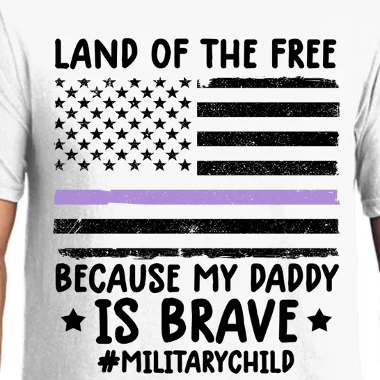 Month Of The Military Land Of Free Because My Daddy Is Brave Gift Pajama Set