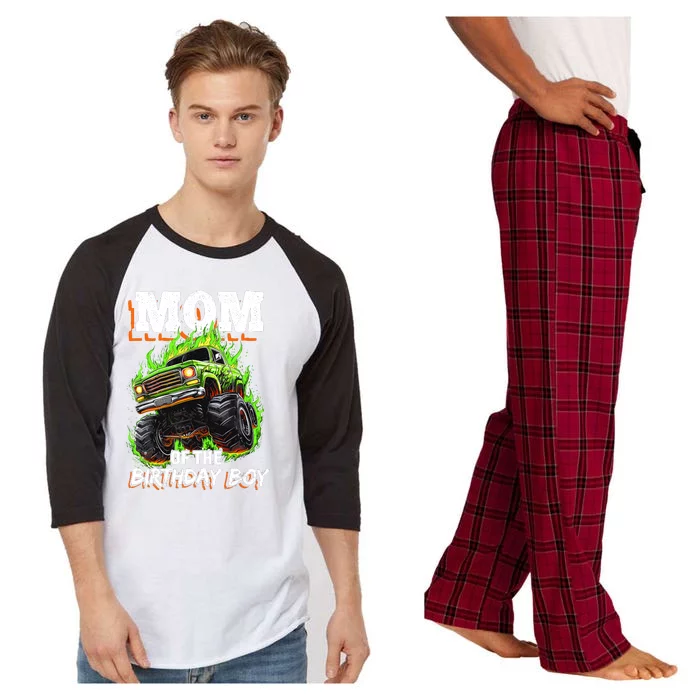 Mom Of The Birthday Boy Monster Truck Birthday Novelty Raglan Sleeve Pajama Set