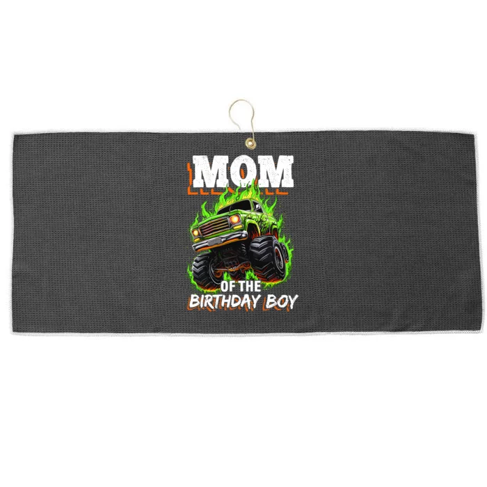 Mom Of The Birthday Boy Monster Truck Birthday Novelty Large Microfiber Waffle Golf Towel