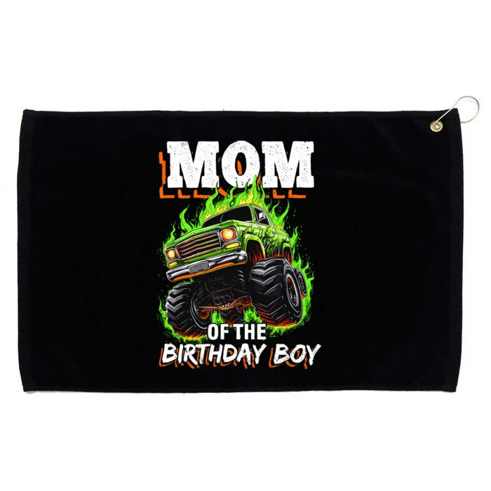 Mom Of The Birthday Boy Monster Truck Birthday Novelty Grommeted Golf Towel