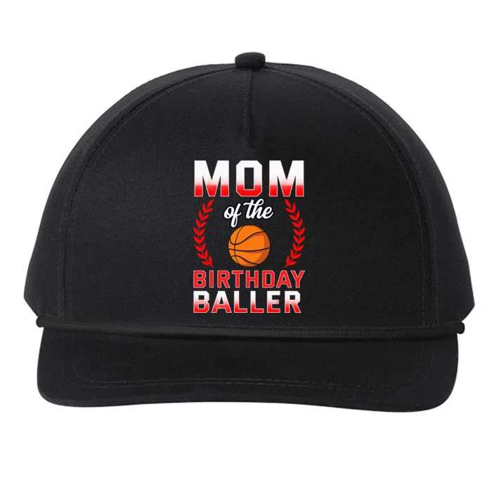 Mom Of The Birthday Boy Basketball Bday Celebration Snapback Five-Panel Rope Hat