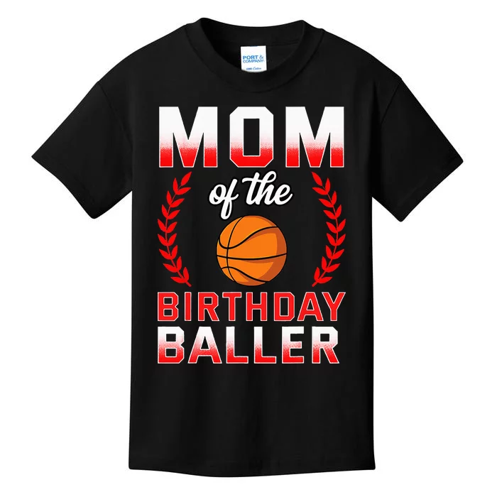 Mom Of The Birthday Boy Basketball Bday Celebration Kids T-Shirt