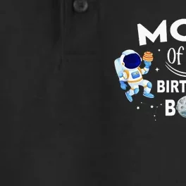 Mom of The Birthday Space Astronaut Birthday Family Dry Zone Grid Performance Polo