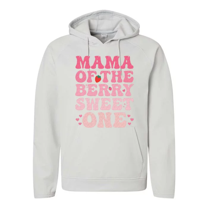 Mama Of The Berry Sweet Birthday Gifts Girl Sweet Strawberry Performance Fleece Hoodie