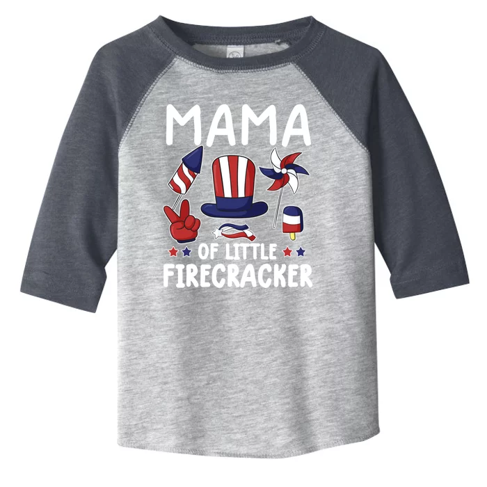 Mama Of The Little Firecracker Gift Funny 4th Of July Mommy Great Gift Toddler Fine Jersey T-Shirt