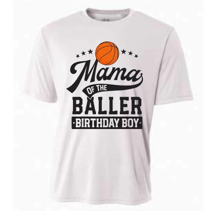 Mama Of The Baller Birthday Mom Basketball Themed Party Cooling Performance Crew T-Shirt