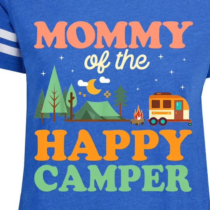 Mommy Of The Happy Camper Cool Gift 1st Bday Camping Trip Gift Enza Ladies Jersey Football T-Shirt