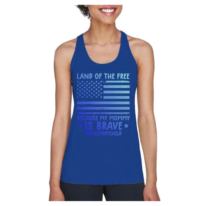 Month Of The Military Land Of Free Because My Mommy Is Brave Meaningful Gift Women's Racerback Tank