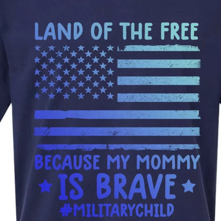 Month Of The Military Land Of Free Because My Mommy Is Brave Meaningful Gift Sueded Cloud Jersey T-Shirt