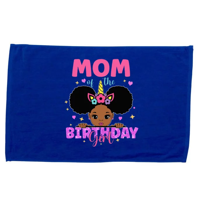 Mom Of The Birthday Girl Melanin Afro Unicorn Princess Microfiber Hand Towel