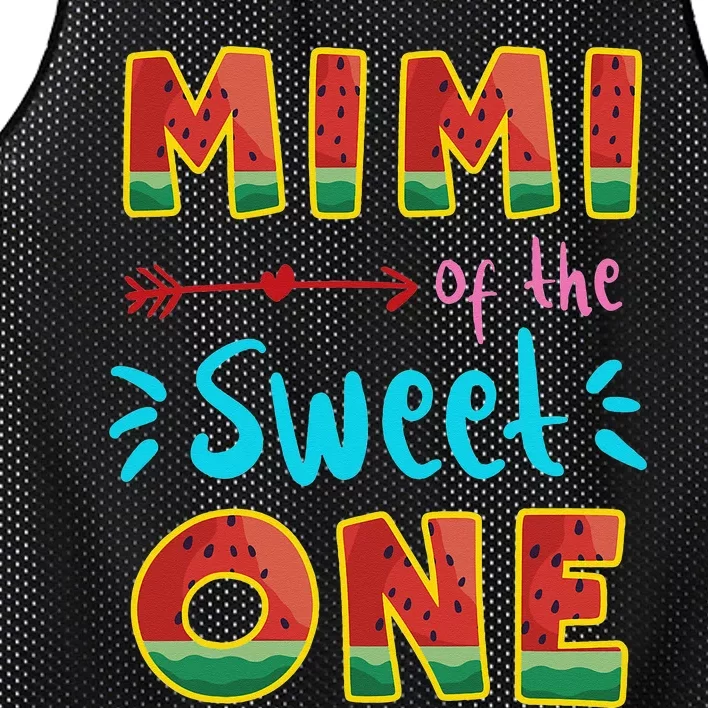 Mimi Of The Sweet One Watermelon 1st First Birthday Family Mesh Reversible Basketball Jersey Tank