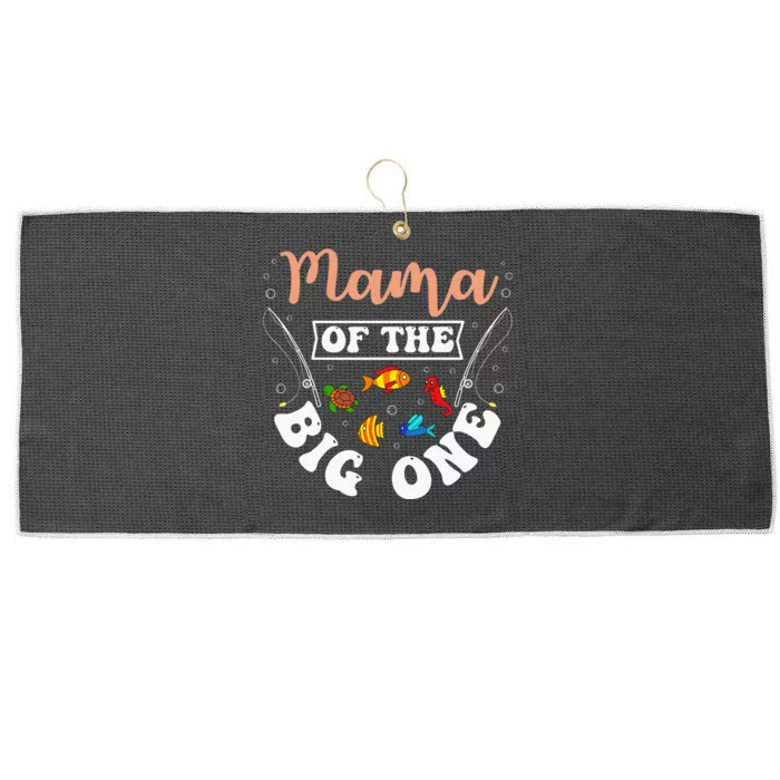 Mama Of The Big One Fishing Birthday Party Bday Large Microfiber Waffle Golf Towel