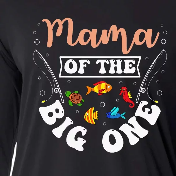 Mama Of The Big One Fishing Birthday Party Bday Cooling Performance Long Sleeve Crew