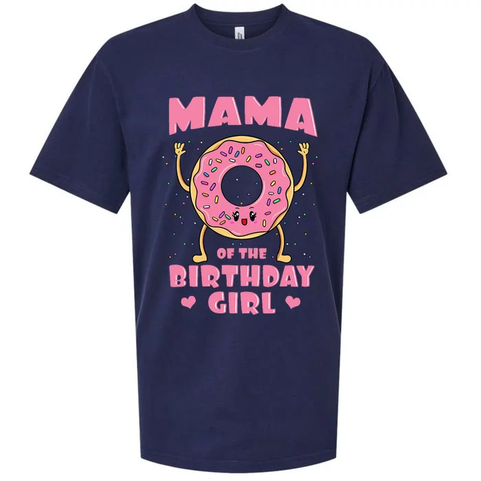 Mama Of The Birthday Girl Pink Donut Bday Party Mother Sueded Cloud Jersey T-Shirt