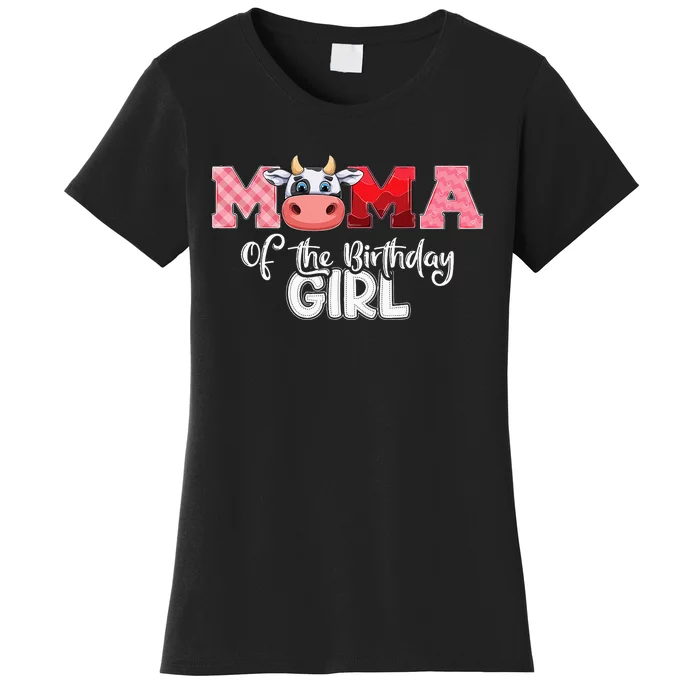 Mama of The Birthday Cow Family Cow Farm Matching Women's T-Shirt