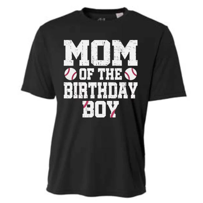 Mom Of The Birthday Boy Baseball Jersey Vintage Retro Cooling Performance Crew T-Shirt