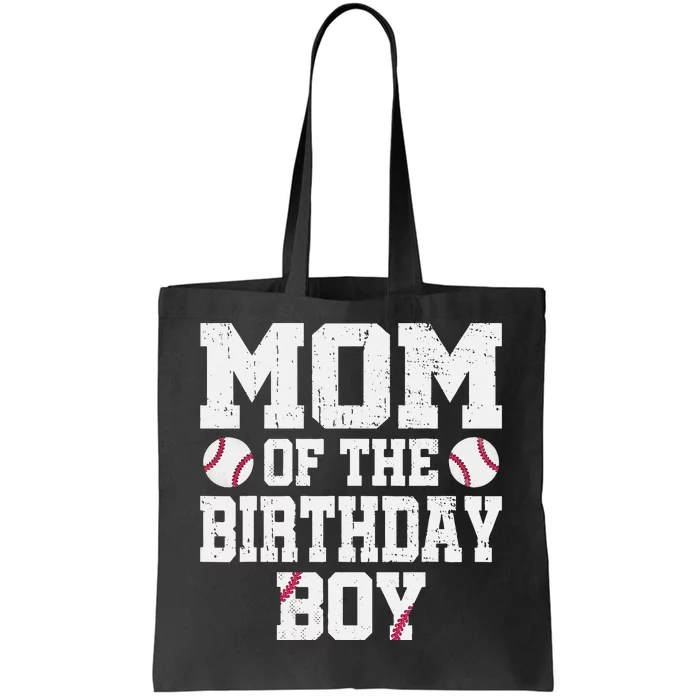 Mom Of The Birthday Boy Baseball Jersey Vintage Retro Tote Bag