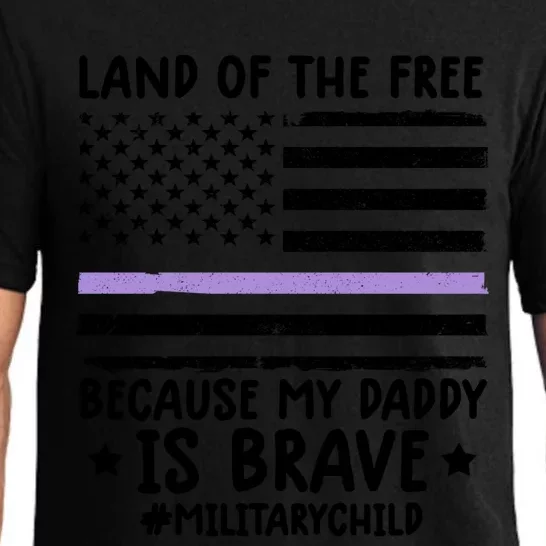 Month Of The Military Land Of Free Because My Daddy Is Brave Gift Pajama Set