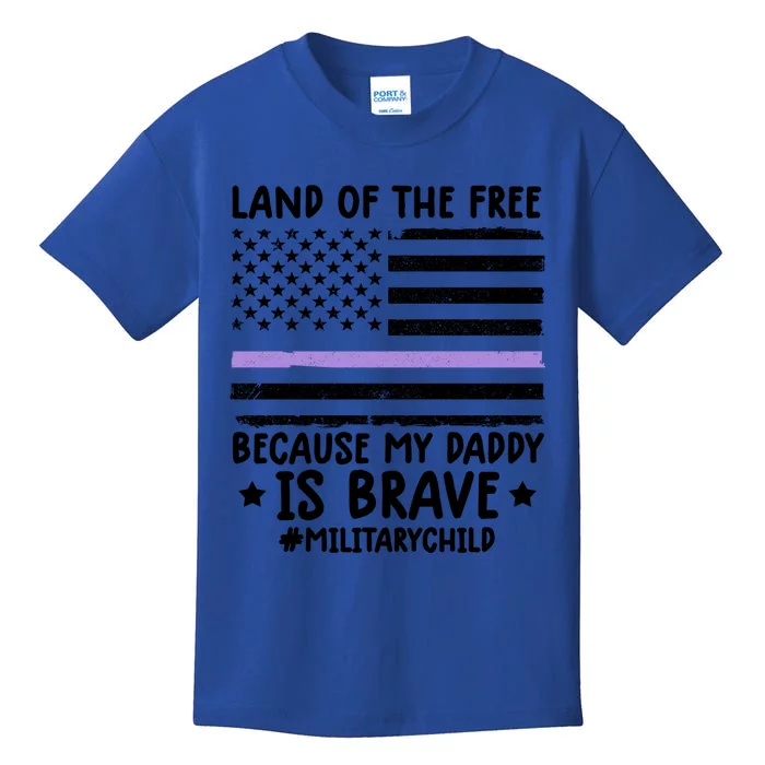 Month Of The Military Land Of Free Because My Daddy Is Brave Gift Kids T-Shirt