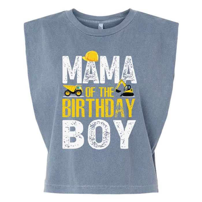 Mama Of The Bday Bboy Construction Bday Party Hat Garment-Dyed Women's Muscle Tee