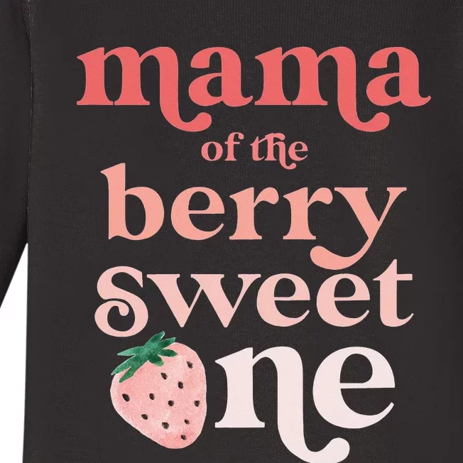 Mama of the Berry Sweet One Strawberry First Birthday 1st Baby Long Sleeve Bodysuit