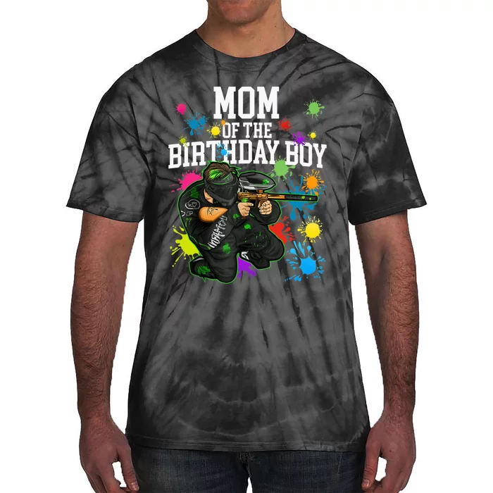 Mom Of The Birthday Boy Paintball Sport Matching Family Tie-Dye T-Shirt