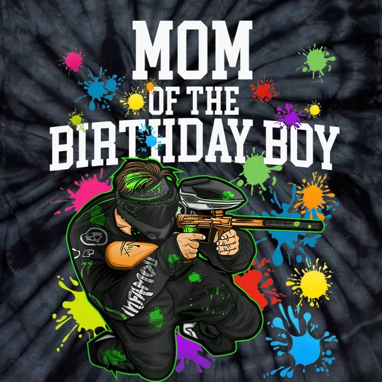 Mom Of The Birthday Boy Paintball Sport Matching Family Tie-Dye T-Shirt