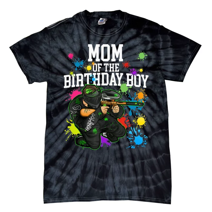 Mom Of The Birthday Boy Paintball Sport Matching Family Tie-Dye T-Shirt