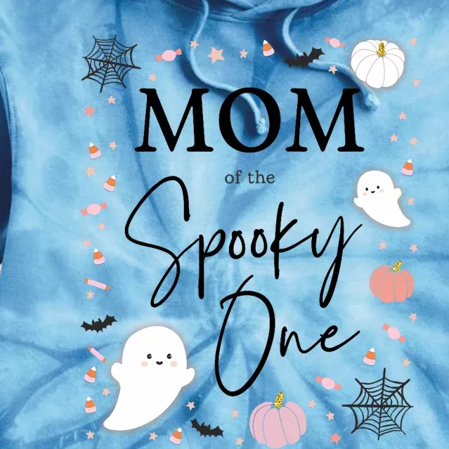 Mom Of The Spooky One Girl First Birthday Halloween Tie Dye Hoodie