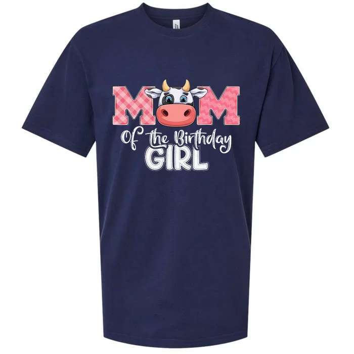 Mom of The Birthday Cow Family Cow Farm Matching Sueded Cloud Jersey T-Shirt