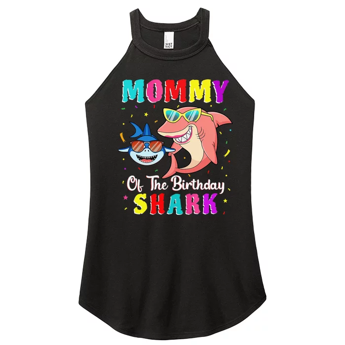 Mommy Of The Shark Birthday Family Matching Birthday Son Women’s Perfect Tri Rocker Tank