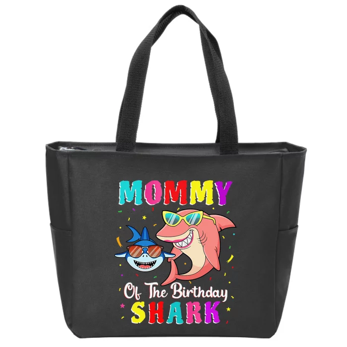 Mommy Of The Shark Birthday Family Matching Birthday Son Zip Tote Bag