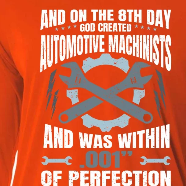 Machining On The 8th Day God Created Automotive Machinist Gift Cooling Performance Long Sleeve Crew