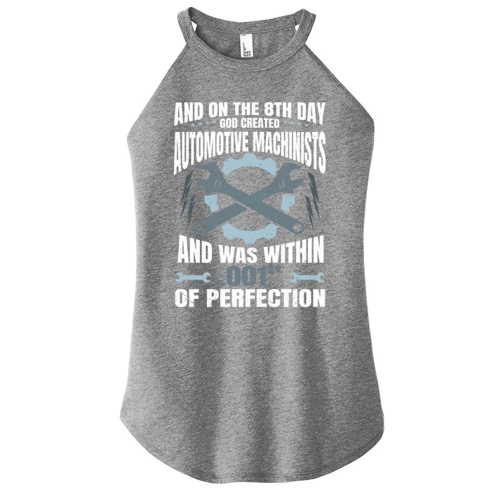 Machining On The 8th Day God Created Automotive Machinist Gift Women’s Perfect Tri Rocker Tank