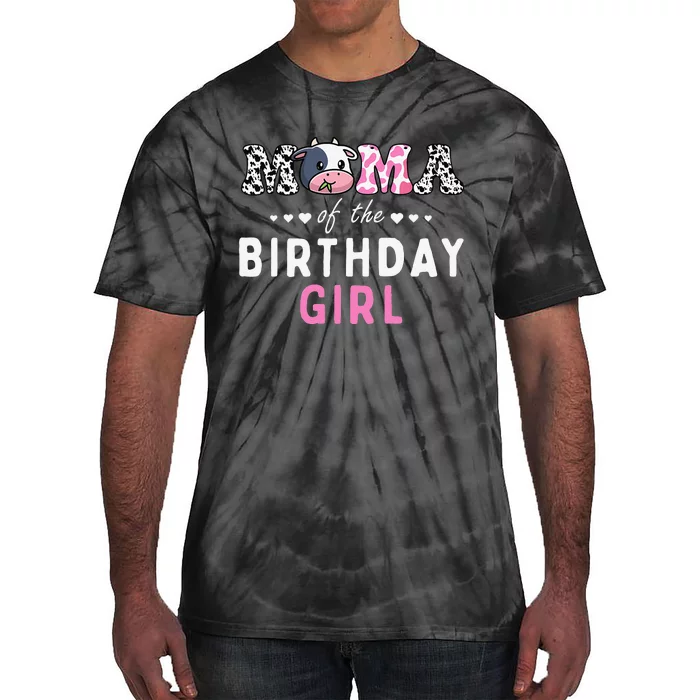 Mama Of The Birthday Farming Cow Family Matching Tie-Dye T-Shirt